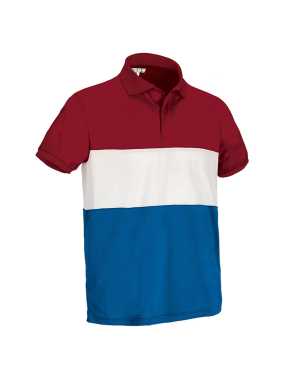 Pánska polokošeľa (VARSITY) > červená (lotto) / biela / modrá (royal) > S