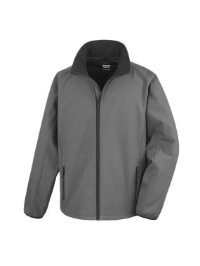 Pánska softshell bunda(RESULT MENS PRINTABLE SOFTSHELL JACKET)>šedá (charcoal) / čierna>L
