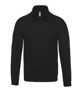 Pánska mikina (KARIBAN ZIP NECK SWEATSHIRT) > čierna > L