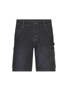 Pánske krátke nohavice (JN Workwear Stretch-Bermuda-Jeans)>čierna (denim)>56