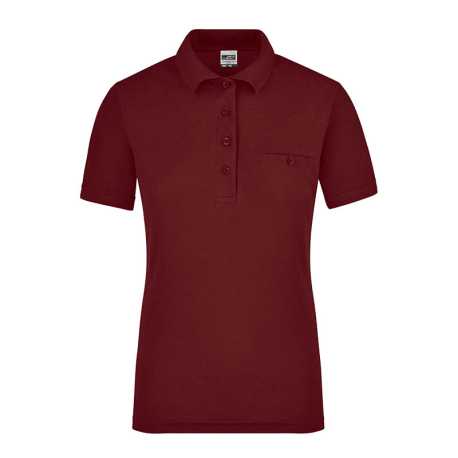 Dámska pracovná polokošeľa(DAIBER Ladies Workwear Polo Pocket) > červená (wine) > XS