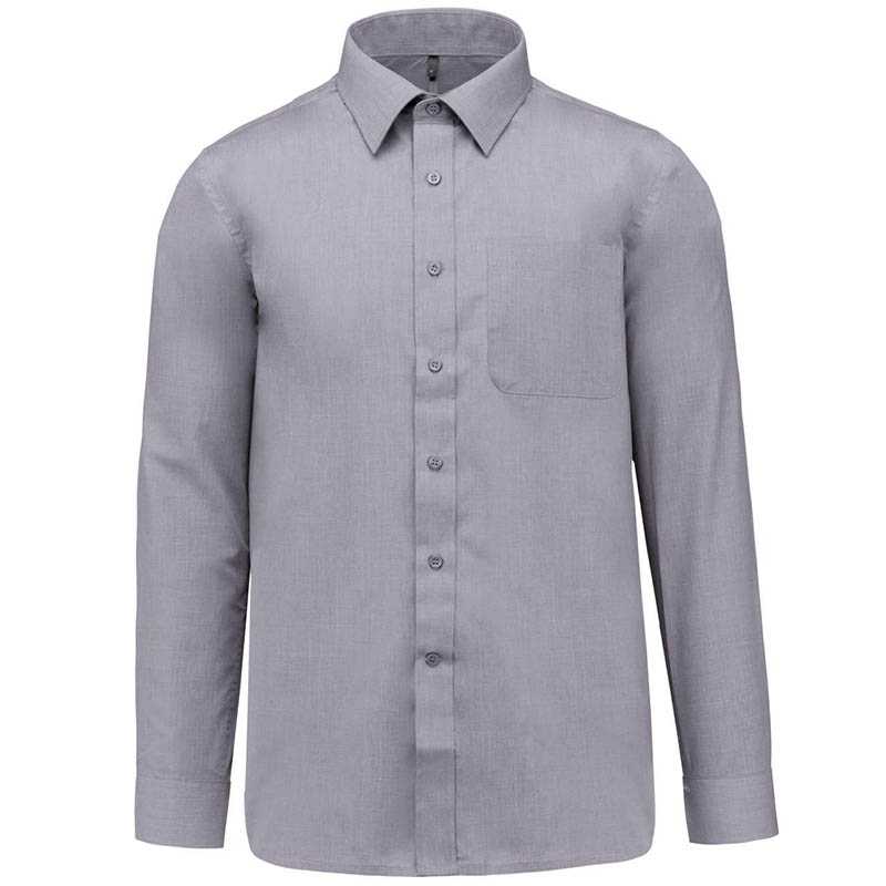 Pánska košeľa (KARIBAN JOFFREY LONG SLEEVE SHIRT) > šedá (silver) > 6XL