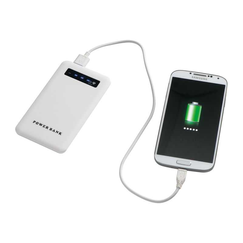 Kovový powerbank Kingsville > biela