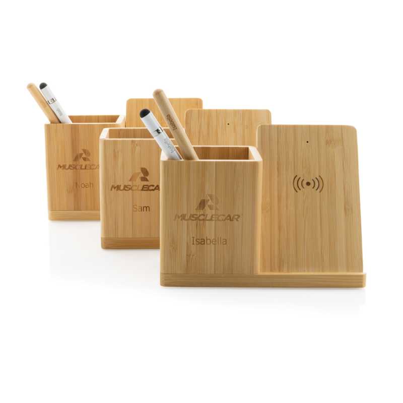 Bezdrôtová nabíjačka Calgary 10W z FSC bambusu > hnedá