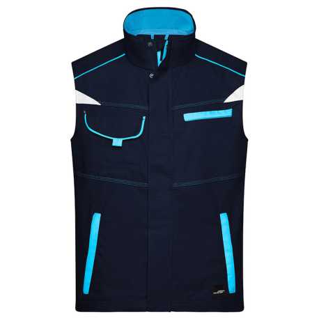 Pánska pracovná vesta(DAIBER Workwear Vest-Level 2) > modrá (navy) / tyrkysová > M