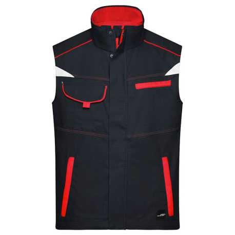 Pánska pracovná vesta(DAIBER Workwear Vest-Level 2) > šedá (carbon) / červená > S