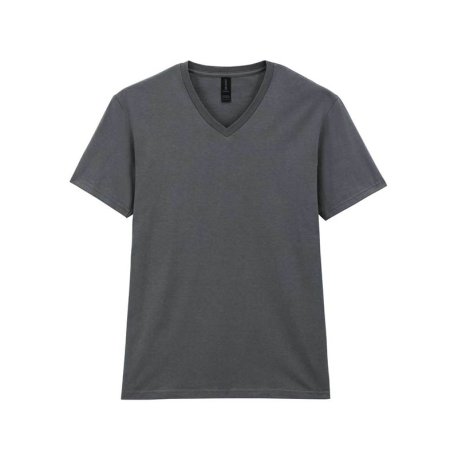 Unisex tričko (GILDAN SOFTSTYLE ADULT V-NECK T-SHIRT) > šedá (charcoal) > L