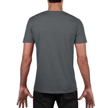Unisex tričko (GILDAN SOFTSTYLE ADULT V-NECK T-SHIRT) > šedá (charcoal) > L