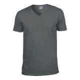 Unisex tričko (GILDAN SOFTSTYLE ADULT V-NECK T-SHIRT) > šedá (charcoal) > L