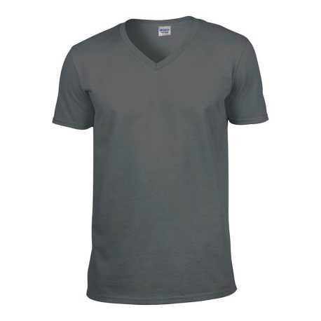 Unisex tričko (GILDAN SOFTSTYLE ADULT V-NECK T-SHIRT) > šedá (charcoal) > L