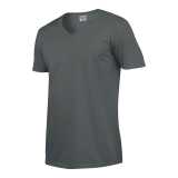 Unisex tričko (GILDAN SOFTSTYLE ADULT V-NECK T-SHIRT) > šedá (charcoal) > L