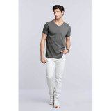 Unisex tričko (GILDAN SOFTSTYLE ADULT V-NECK T-SHIRT) > šedá (charcoal) > L
