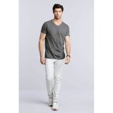 Unisex tričko (GILDAN SOFTSTYLE ADULT V-NECK T-SHIRT) > šedá (charcoal) > L