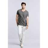 Unisex tričko (GILDAN SOFTSTYLE ADULT V-NECK T-SHIRT) > šedá (charcoal) > L
