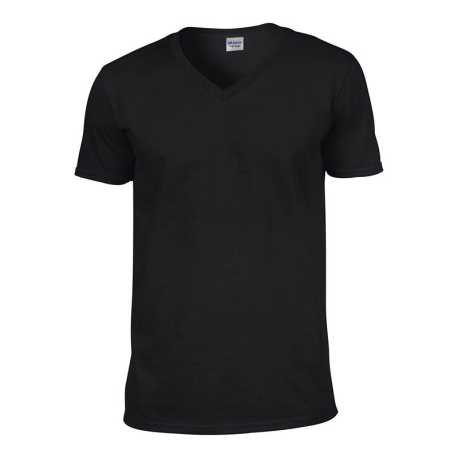 Unisex tričko (GILDAN SOFTSTYLE ADULT V-NECK T-SHIRT) > čierna > L
