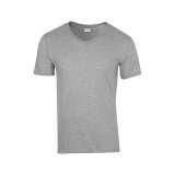Unisex tričko (GILDAN SOFTSTYLE ADULT V-NECK T-SHIRT) > šedá (rssport) > 2XL