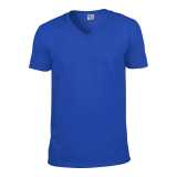 Unisex tričko (GILDAN SOFTSTYLE ADULT V-NECK T-SHIRT) > modrá (royal) > 3XL