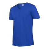 Unisex tričko (GILDAN SOFTSTYLE ADULT V-NECK T-SHIRT) > modrá (royal) > 3XL