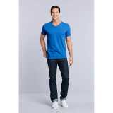 Unisex tričko (GILDAN SOFTSTYLE ADULT V-NECK T-SHIRT) > modrá (royal) > 3XL