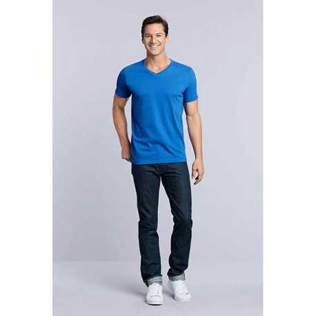 Unisex tričko (GILDAN SOFTSTYLE ADULT V-NECK T-SHIRT) > modrá (royal) > 3XL