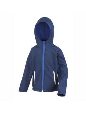Detská bunda (RESULT Core Junior Hooded Soft Shell)>modrá (navy) / modrá (royal)>S