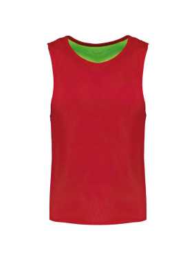 Detská vesta(Proact KID'S REVERSIBLE MULTISPORT BIB)>červená(sporty)/zelená(fluo)>6/10