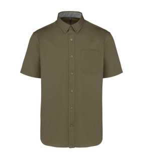 Pánska košeľa (Kariban MEN'S ARIANA III SHORT SLEEVE COTTON SHIRT)>hnedá (light khaki)>S
