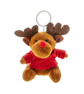 Plyšový vianočný prívesok na kľúče so sobom > viacfarebná