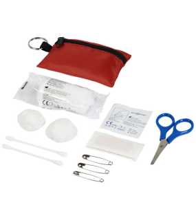 16 dielna sada prvej pomoci v obale na kľúče > červená
