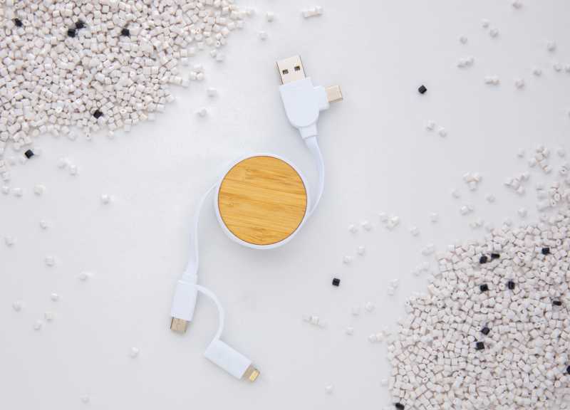 Zvinovací kábel 6 v 1 Ontario z RCS recyklovaného plastu > biela