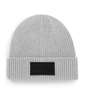 Unisex čiapka (Beechfield Fashion Patch Beanie) > šedá (light) / čierna