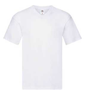 Pánske tričko(FRUIT OF THE LOOM Original V Neck T) > biela > M