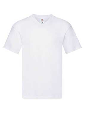 Pánske tričko(FRUIT OF THE LOOM Original V Neck T) > biela > M