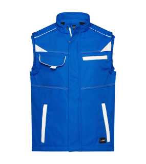 Pánska pracovná vesta(JN Workwear Softshell Vest-Level 2)>modrá (royal) / biela>L