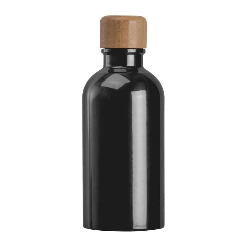 Nerezová fľaša s karabínou, 400 ml > čierna