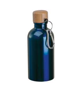 Nerezová fľaša s karabínou, 400 ml > modrá (dark)