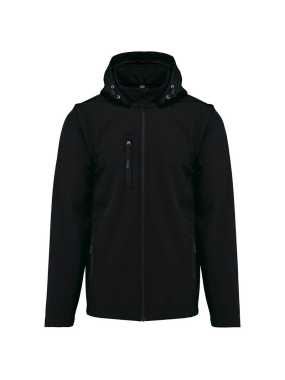Unisex bunda (KARIBAN UNISEX 3-LAYER SOFTSHELL HOODED JACKET) > čierna > L