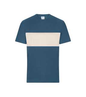 Unisex tričko (JN T-Shirt colour-block UNISEX) > modrá (dusty) / šedá (sandstone) > M