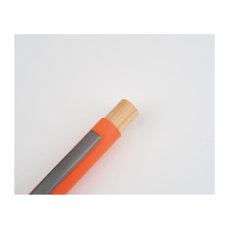 Guľôčkové pero z recyklovaného hliníka s bambusovým tlačidlom > oranžová