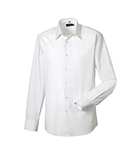 Pánska košeľa(Long Sleeve PolyCotton Easy Care Tailored Poplin RUSSELL) > biela > M