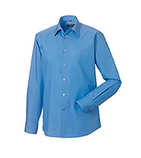 Pánska košeľa(Long Sleeve PolyCotton Easy Care Tailored Poplin RUSSELL)>modrá(corporate)>L