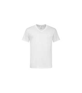 Pánske tričko(Classic-T V-neck STEDMAN) > biela > L