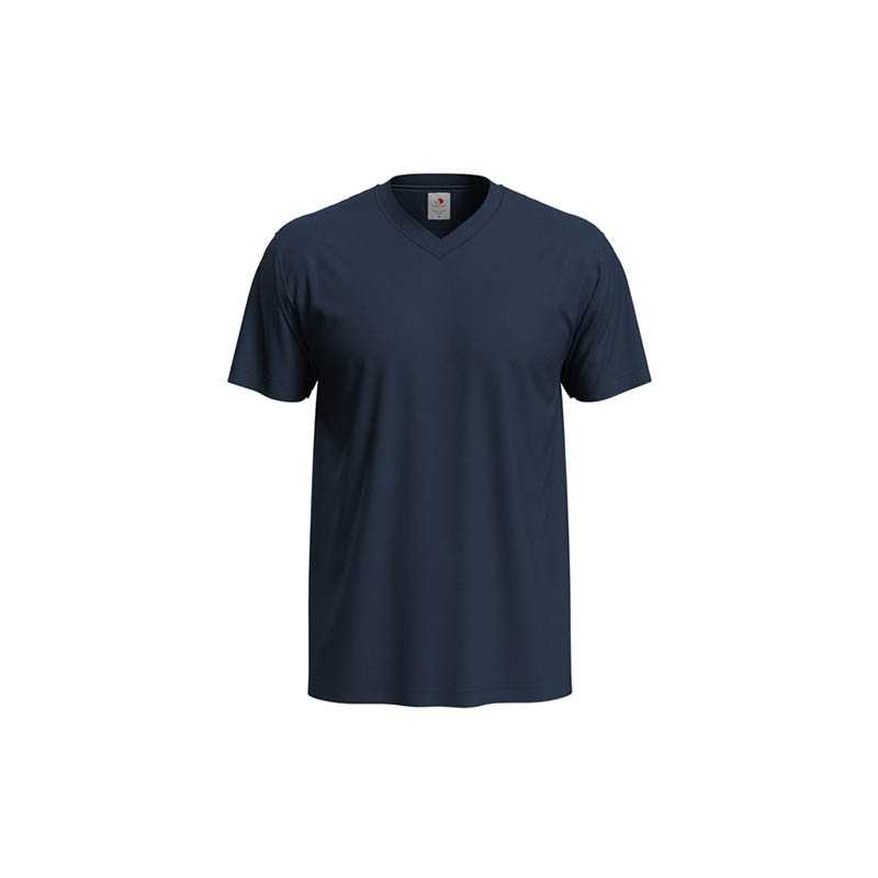 Pánske tričko(Classic-T V-neck STEDMAN) > modrá (midnight) > S