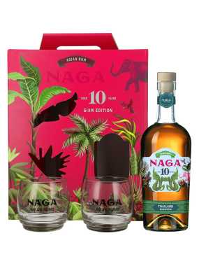Naga Siam Edition 10 ročný + 2 poháre, 40%, 700 ml