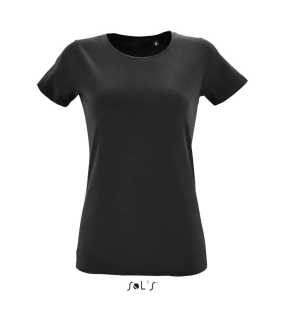 Dámske tričko (SOL'S REGENT FIT WOMEN - ROUND NECK FITTED T-SHIRT)>čierna (deep)>M