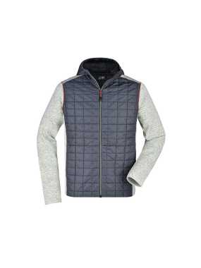 Pánska bunda(DAIBER Mens Knitted Hybrid Jacket)>šedá(light melange)/šedá(anthra melange)>L