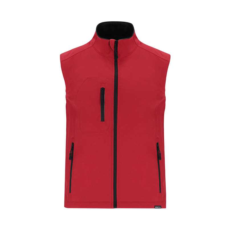 RPET softshellová bodywarmer vesta > červená > L