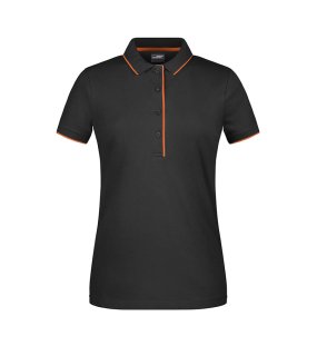 Dámska polokošeľa(JN Ladies Polo Stripe) > čierna / oranžová > M