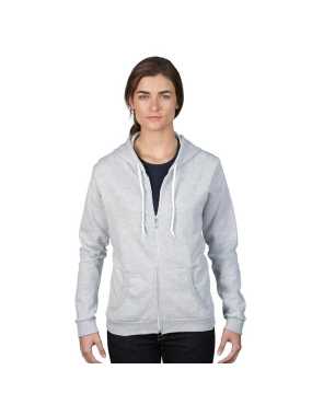 Dámska mikina (ANVIL WOMENS FULL-ZIP HOODED SWEATSHIRT) > šedá (heather) > M
