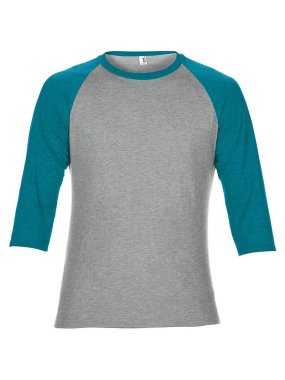 Pánske tričko(ANVIL ADULT 3 SLEEVE RAGLAN TEE)>šedá(heather)/modrá(galapagosheather)>L